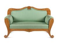 A Biedermeier Cherry and Poplar Settee