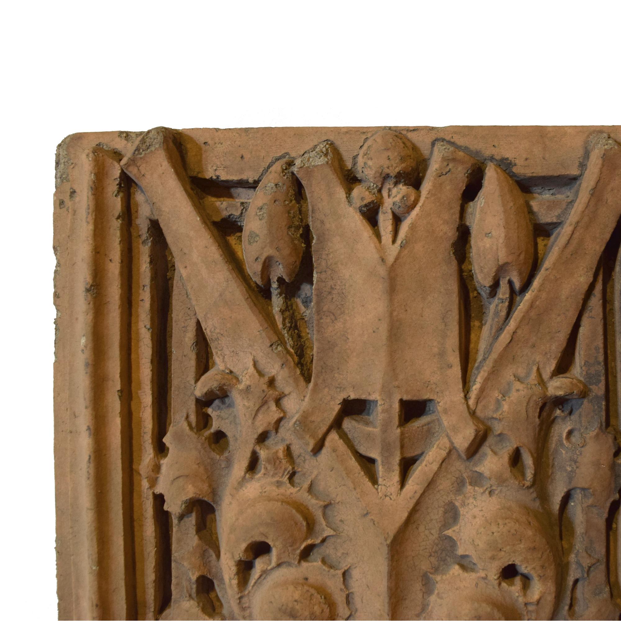 An Elmslie Designed Terra Cotta Fragment from the Oliver Morton School, Hammond, IN. 28.5" W x 5.5" D x 13.5" H — United States, Circa 1936