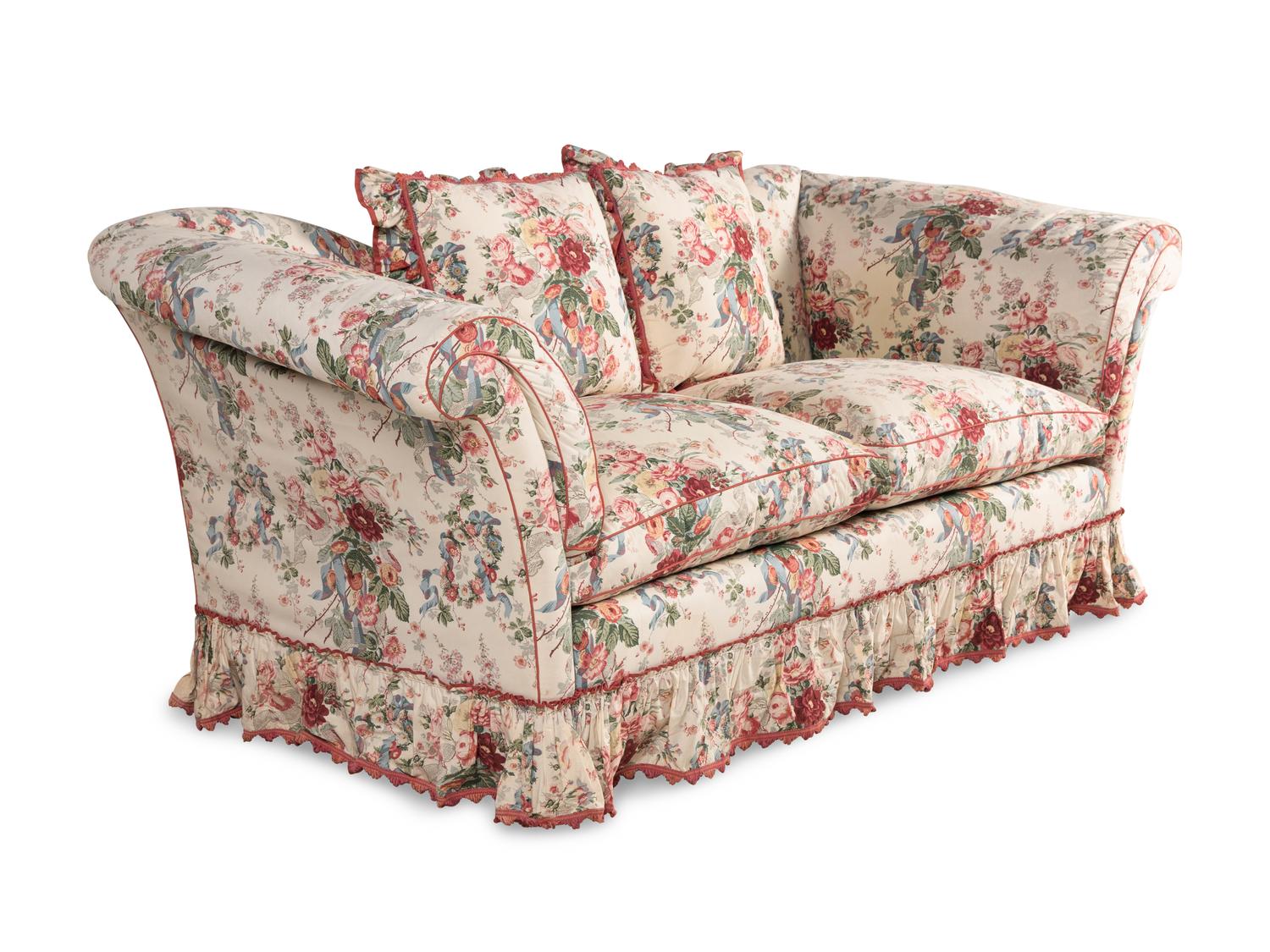 A Chintz Upholstered Two-Cushion Sofa