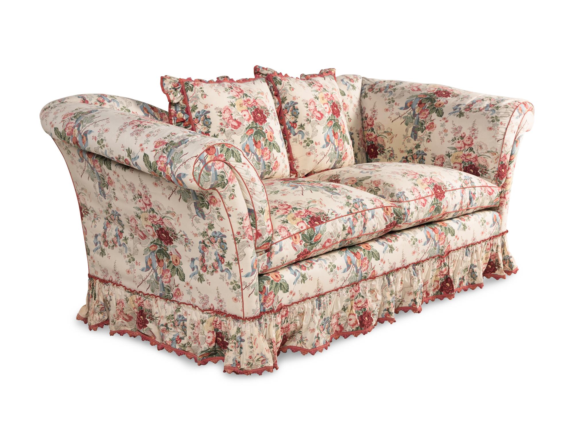 A Chintz Upholstered Two-Cushion Sofa