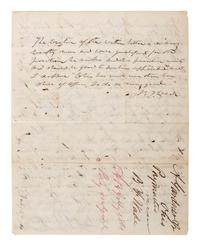 [CIVIL WAR]. ALS to Ohio Senator Benjamin Franklin Wade seeking intervention with President Lincoln in getting a position in the US Army. 6 July 1861, Bellefontaine, Ohio.