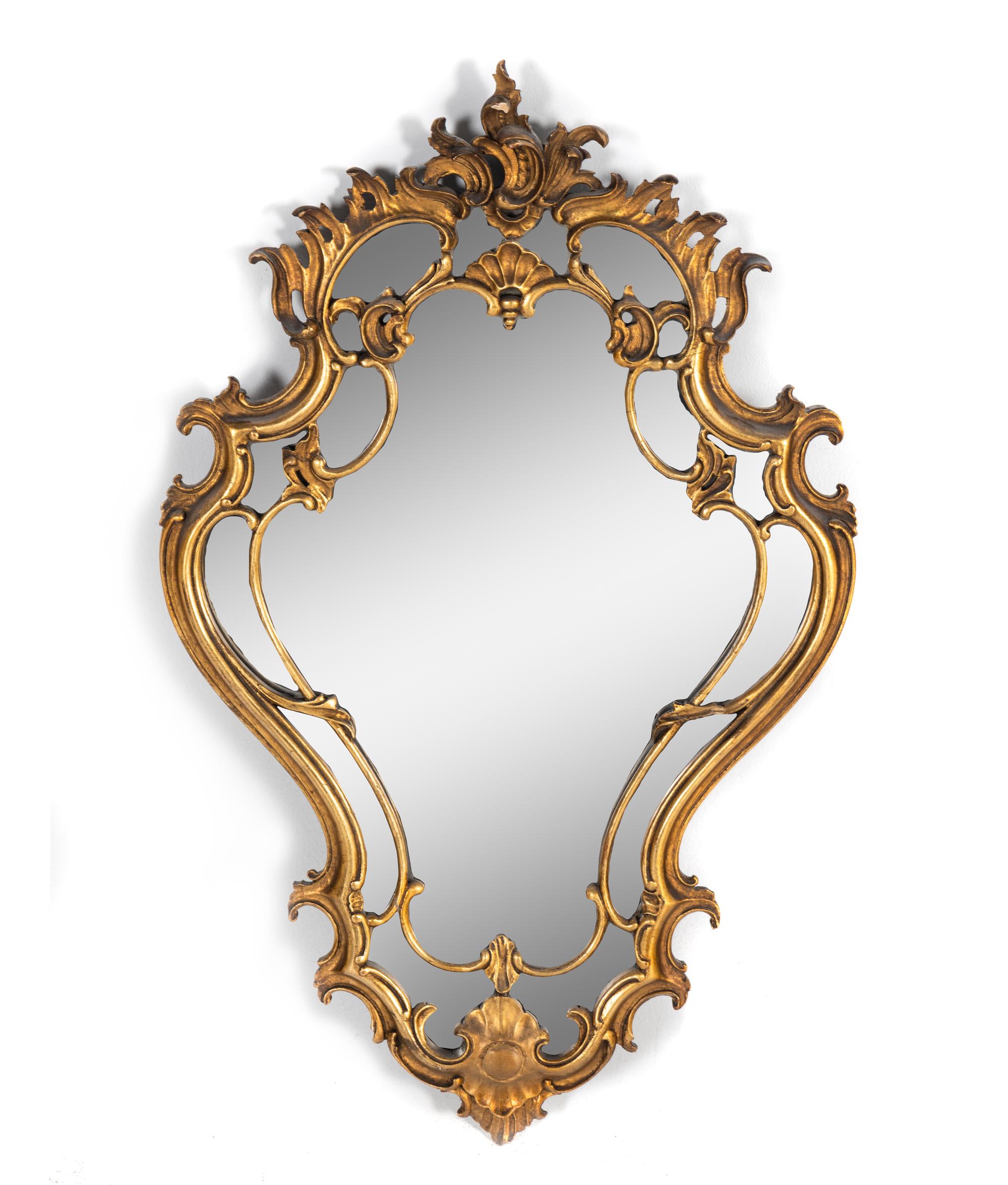 An Italian Rococo Style Giltwood Mirror