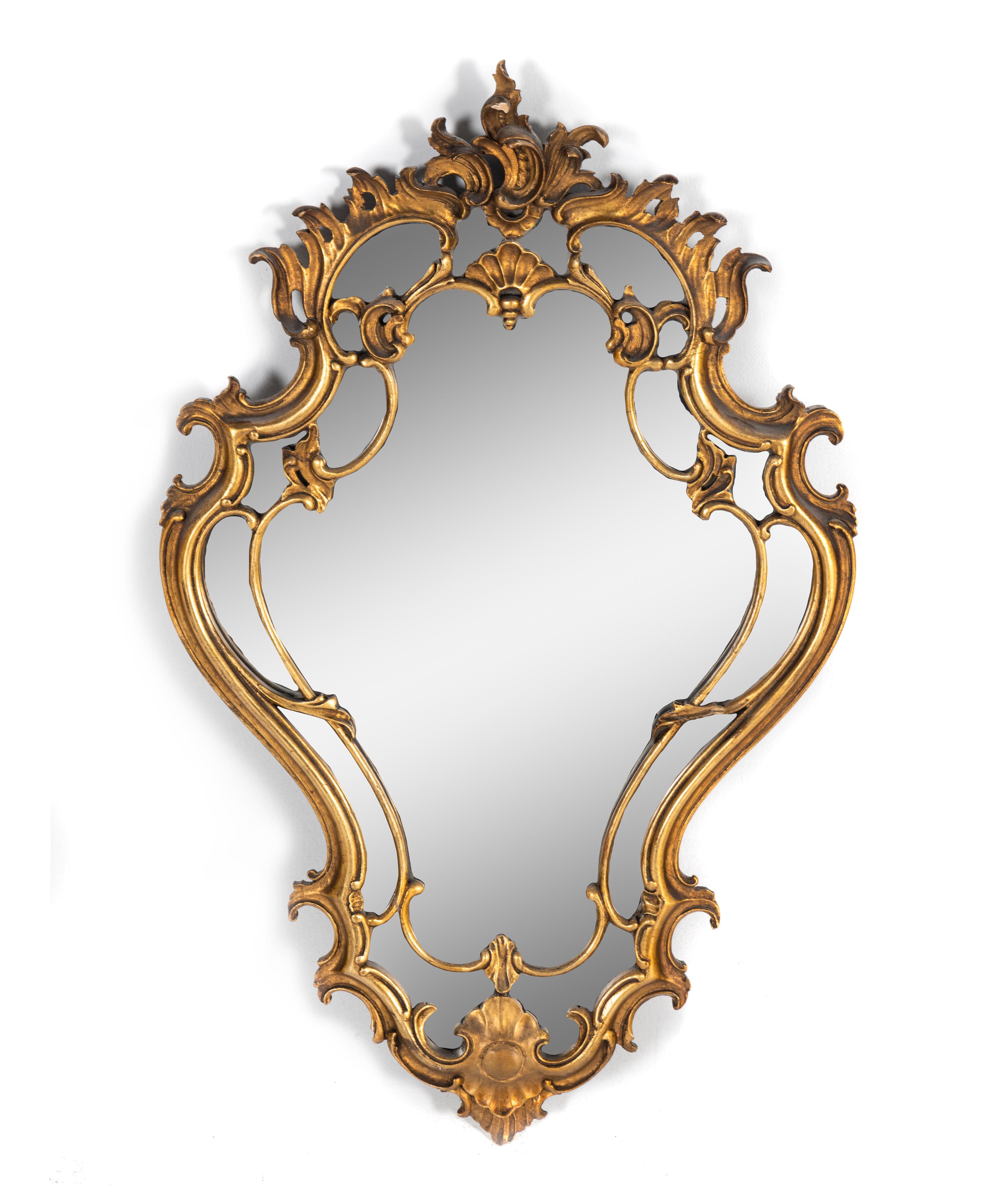 An Italian Rococo Style Giltwood Mirror