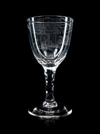 A David Wolff-Attributed Stipple Engraved Wine Glass