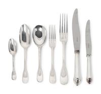 A Puiforcat Silver Part Flatware Service in the Noailles Pattern