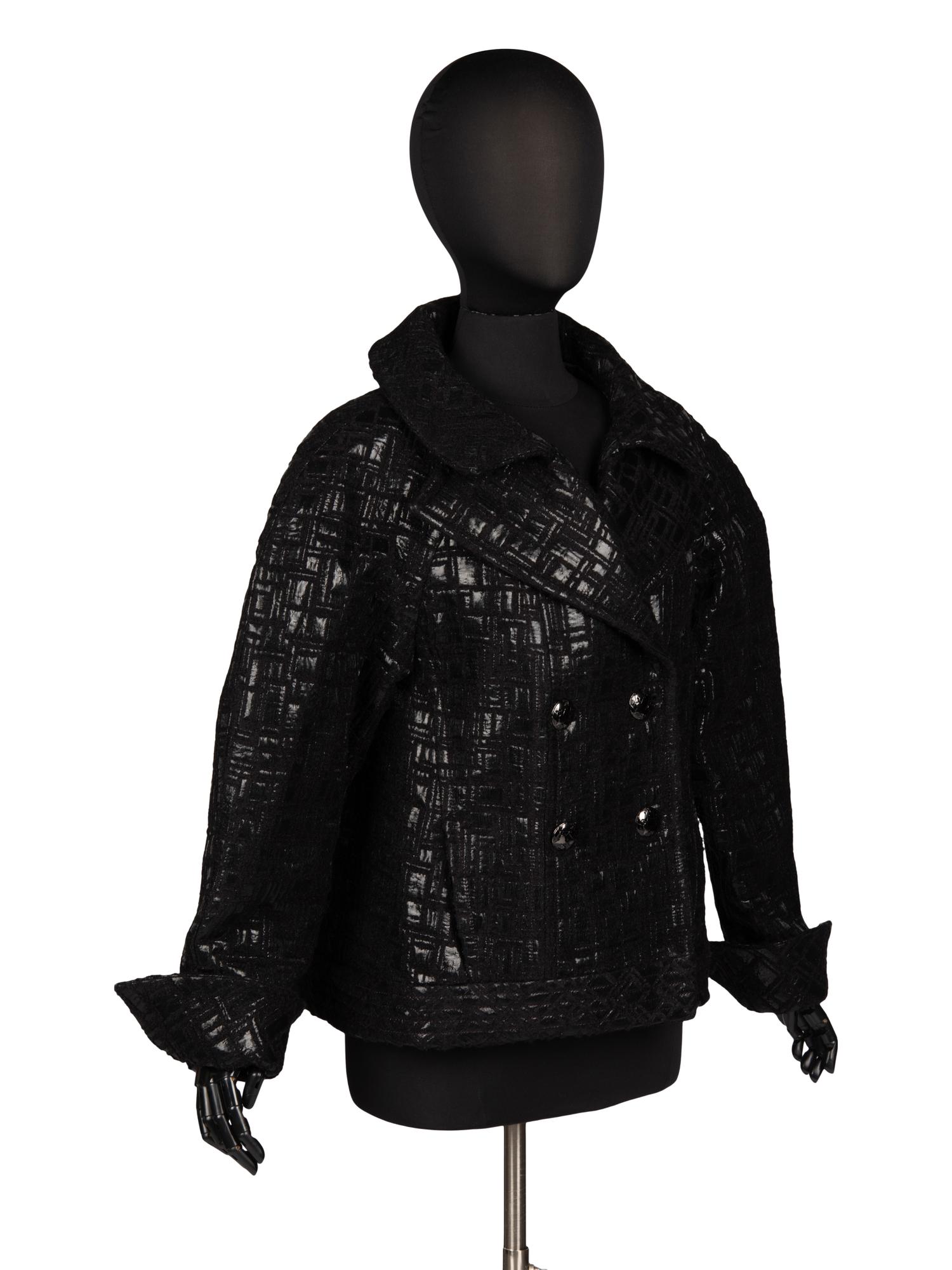 EXCEPTIONAL CHANEL, BLACK LAMÉ TWEED JACKET