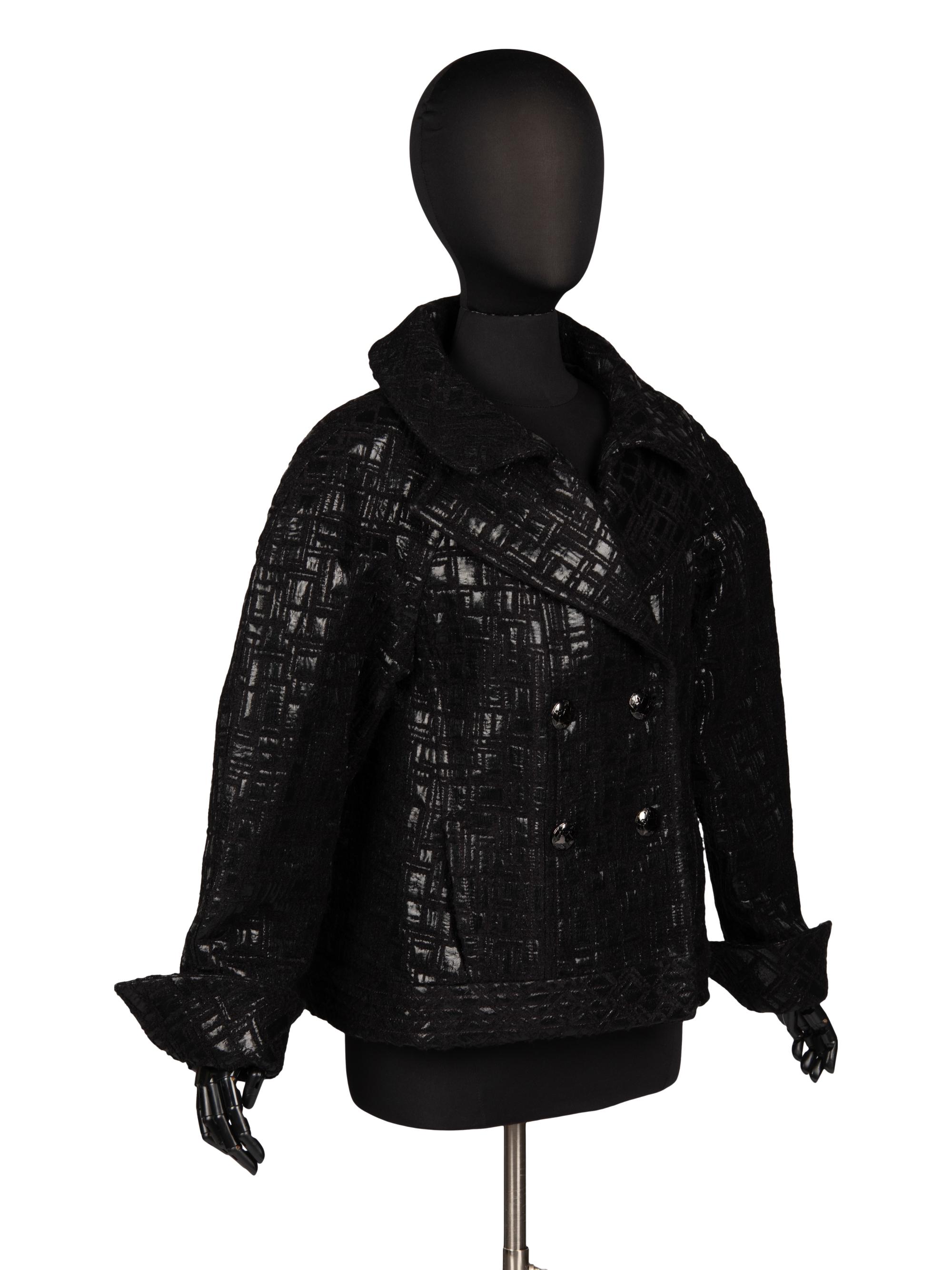 EXCEPTIONAL CHANEL, BLACK LAMÉ TWEED JACKET