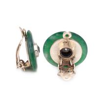 JADE AND ZIRCON EARCLIPS