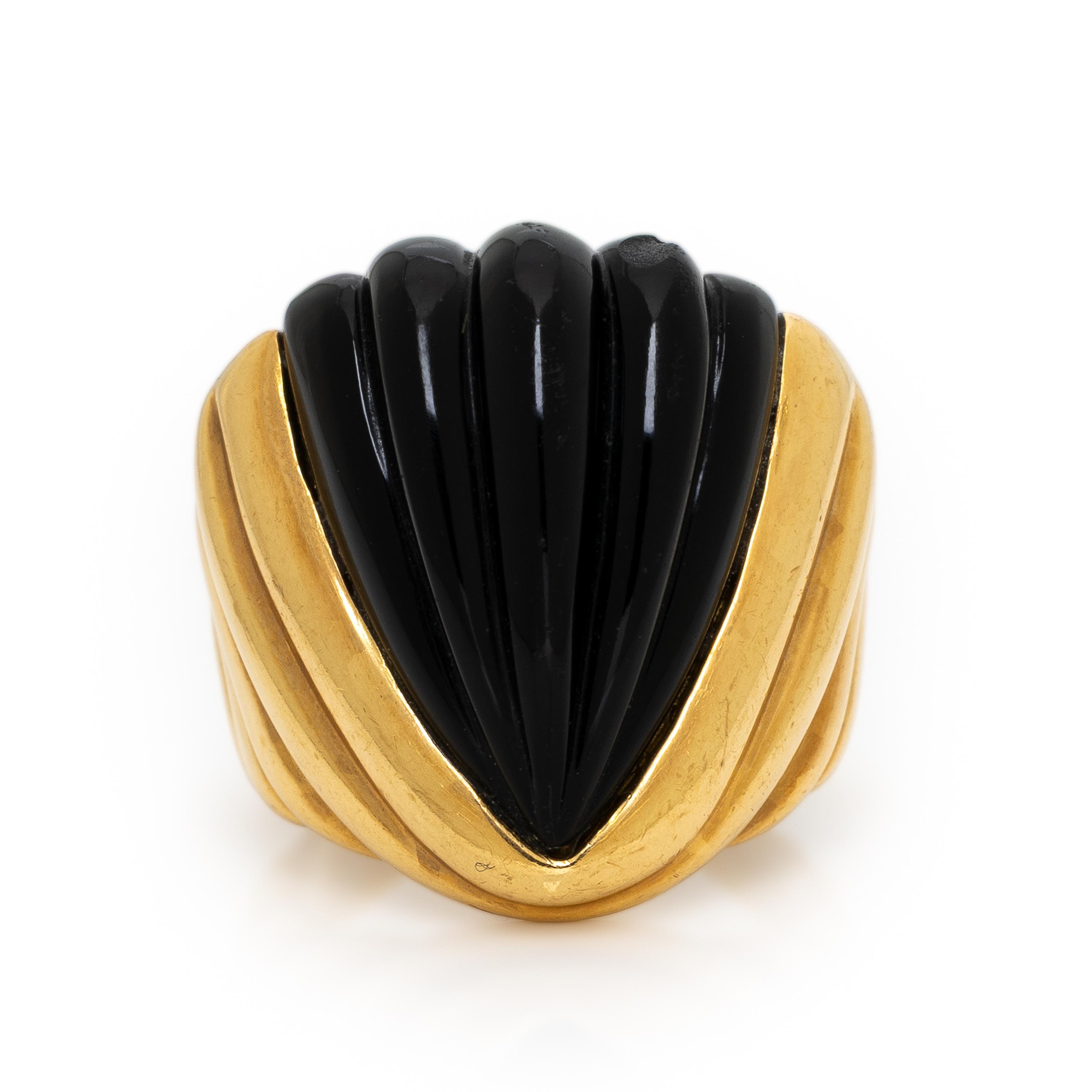 Yellow Gold and Onyx Ring