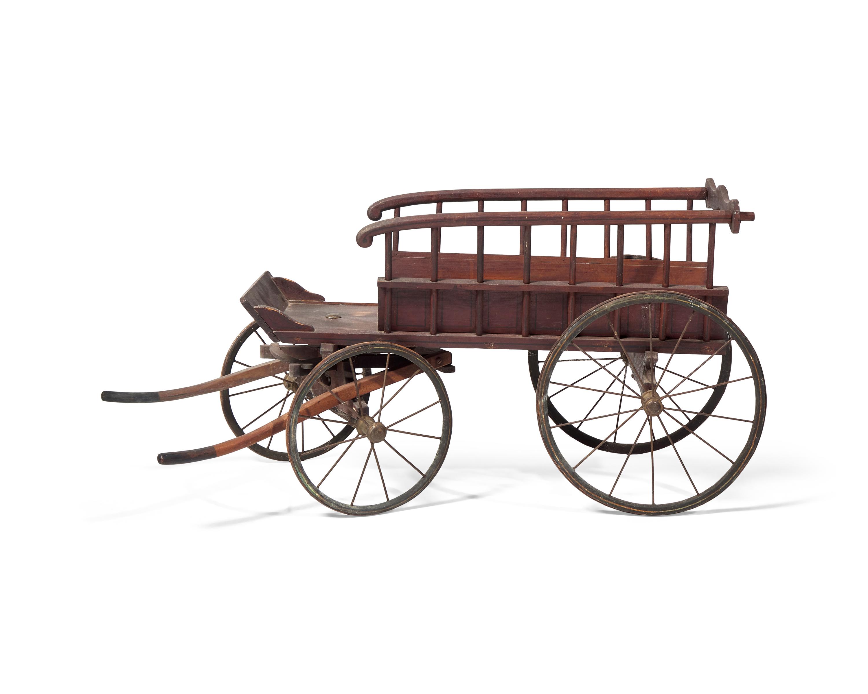 A Painted Wood Child's Wagon