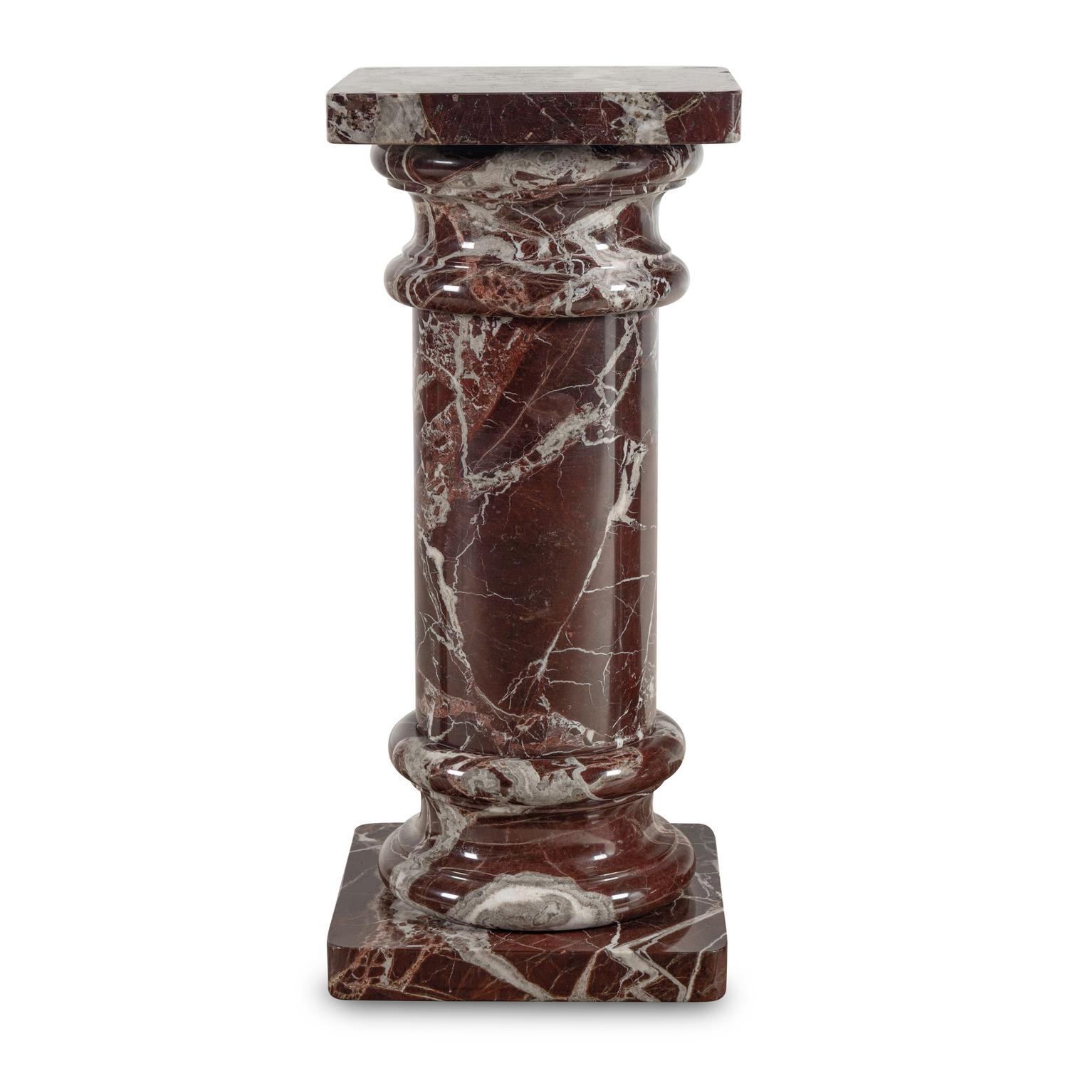 A Rosso Levanto Marble Pedestal