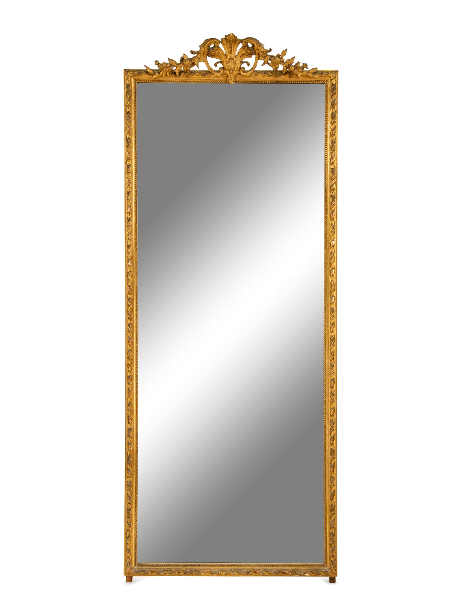 A Louis XV Style Giltwood Tall Mirror