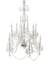 A George III Style Cut Glass Twelve-Light Chandelier
