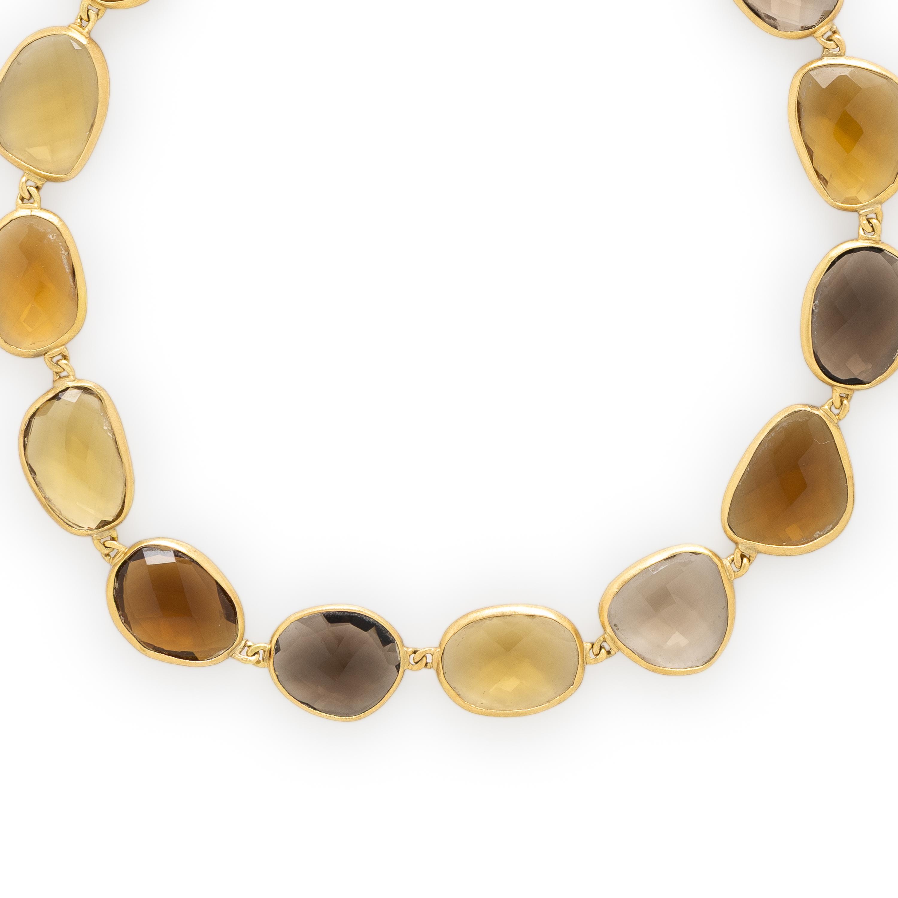 Yvel, Smoky Quartz and Yellow Gold Necklace