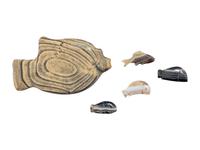 Five Egyptian Stone Fish Plaques