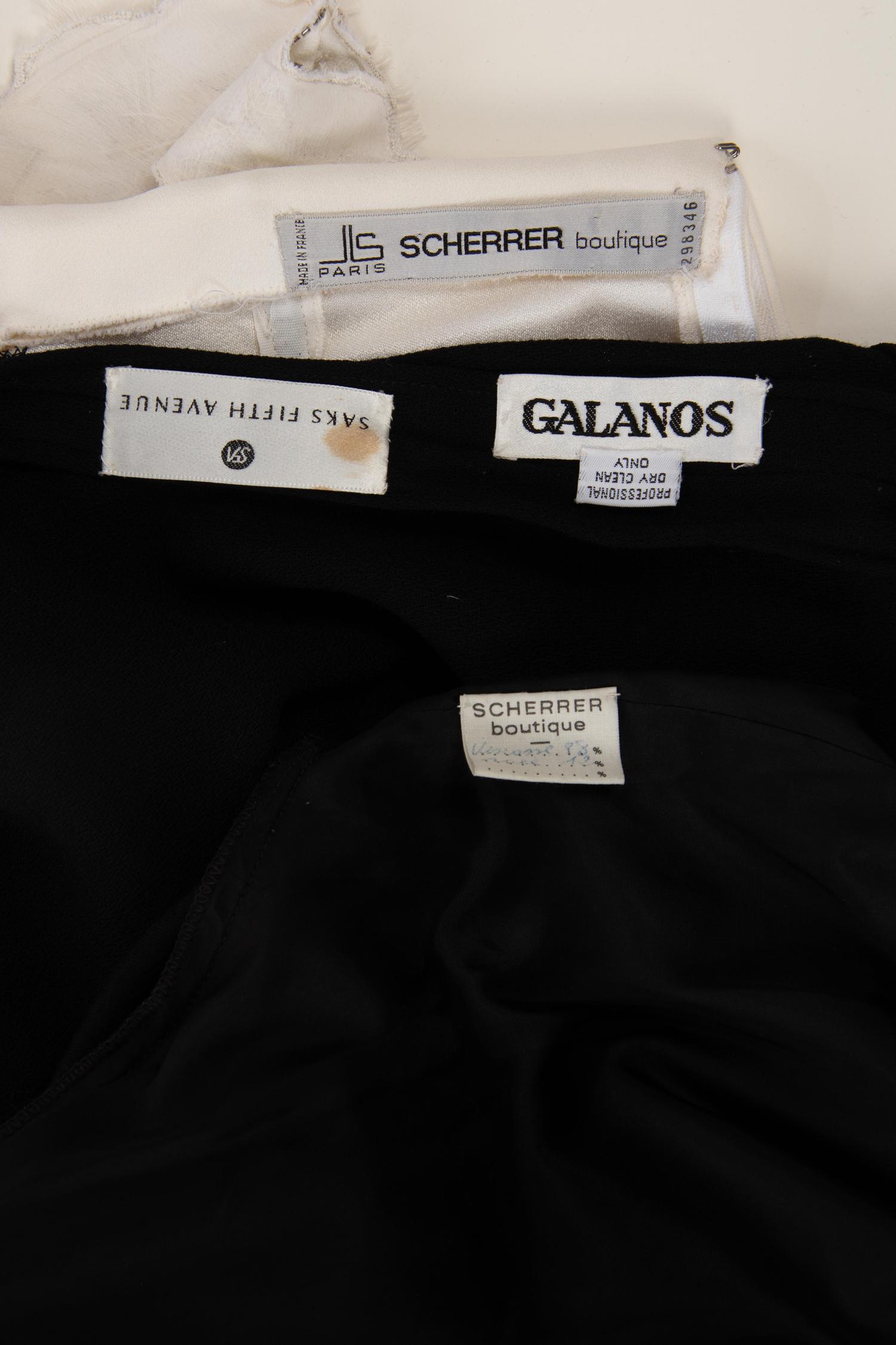 Three Designer Dresses; Two Jean Louis Scherrer, One Galanos, 1980s