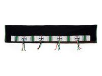 Sioux Beaded Hide Blanket Strip on Wool Blanket