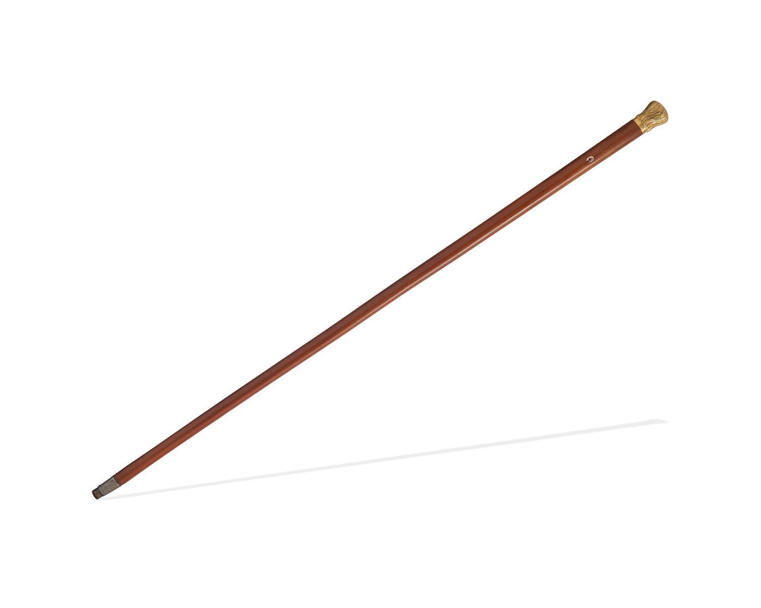 A Gold-Mounted Walking Stick Monogrammed for John Jacob Astor IV (1864-1912)