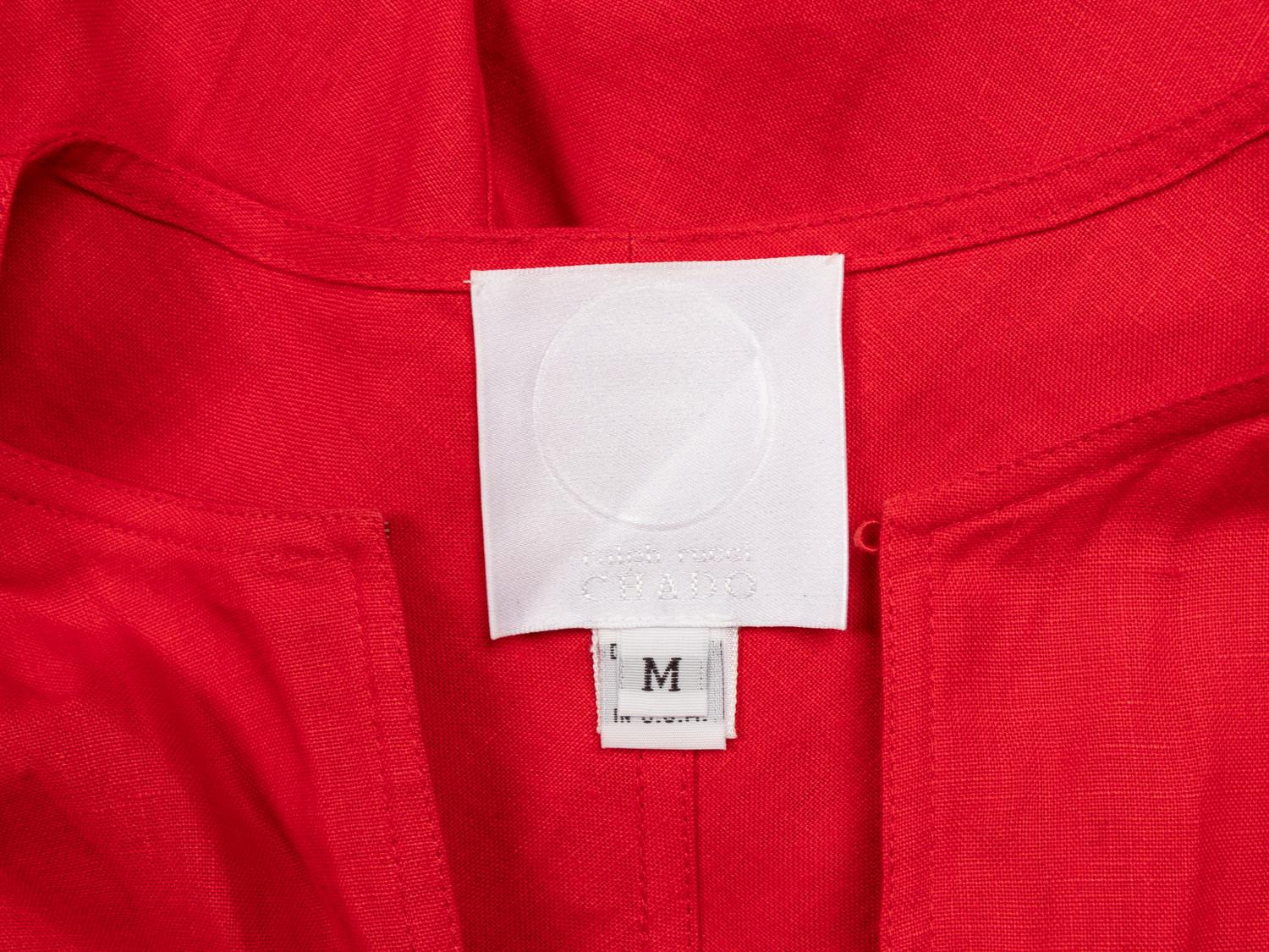 RALPH RUCCI, SCARLET LINEN KAFTAN