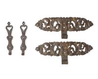 A Group of Four Wrought Iron Hinges, Germanic Countries, 18th Century