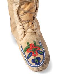 Cree Beaded Hide Boot Moccasins