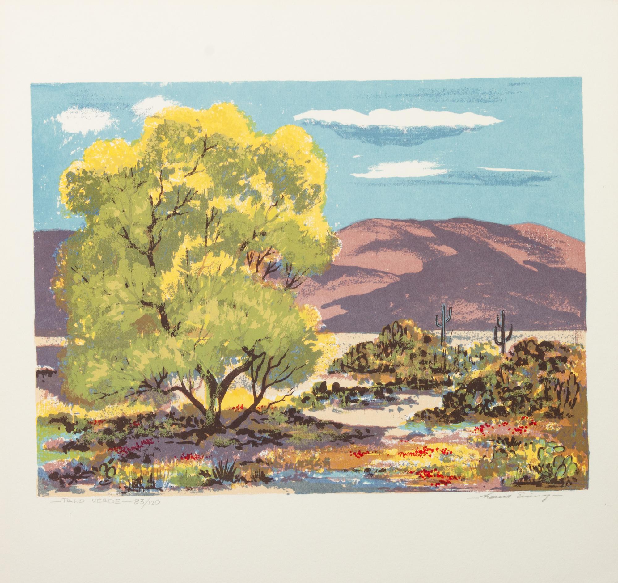 Five Works: Village of Trampas N.M ., edition 64/120; Rio Chama , edition 60/120; High Meadow , edition 86/120; The Stanstuario at Chimayo - N.M., edition 124/130; Palo Verde , edition 83/120
