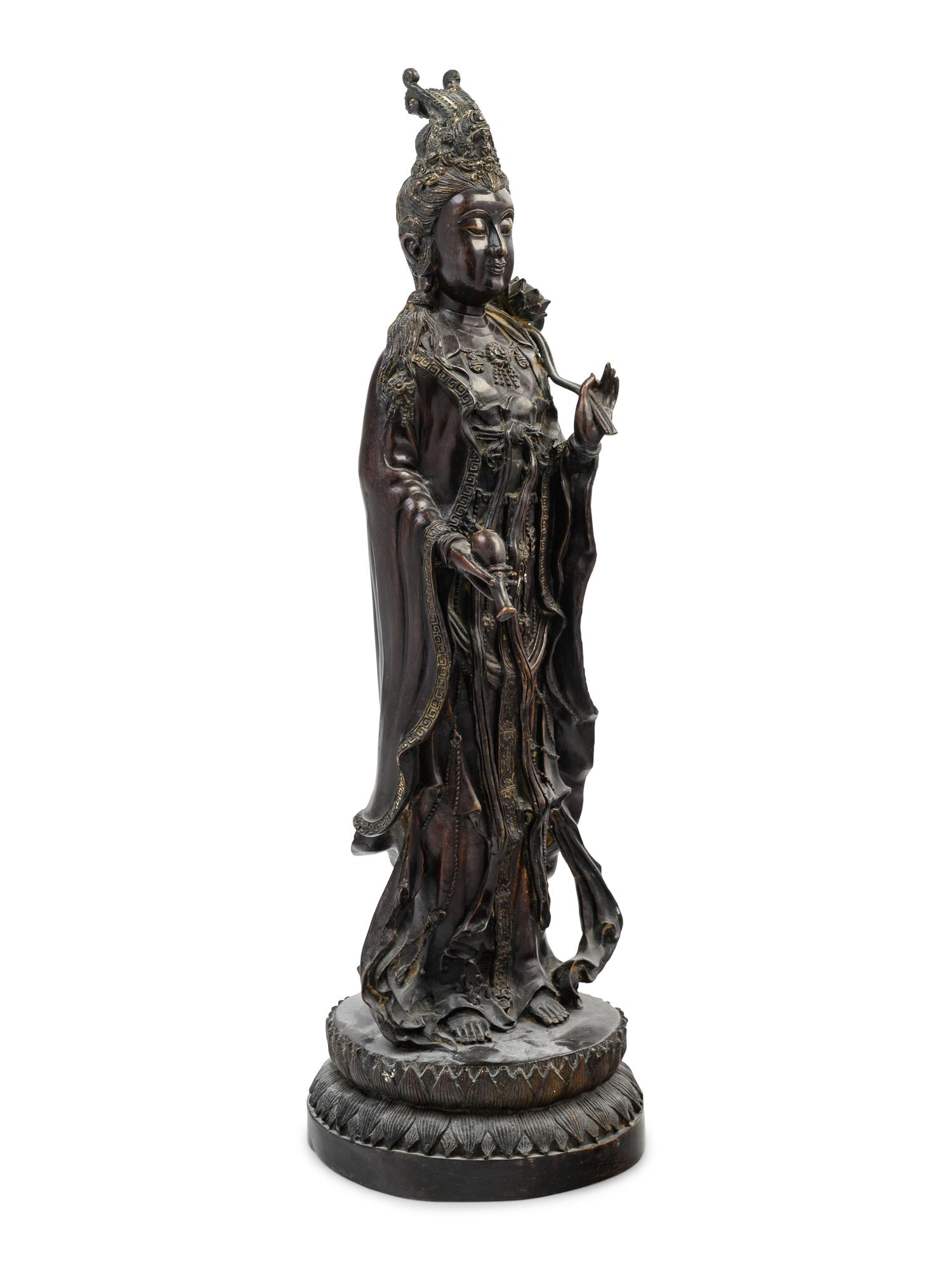 A Chinese Bronze Figure of Guanyin