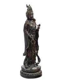 A Chinese Bronze Figure of Guanyin