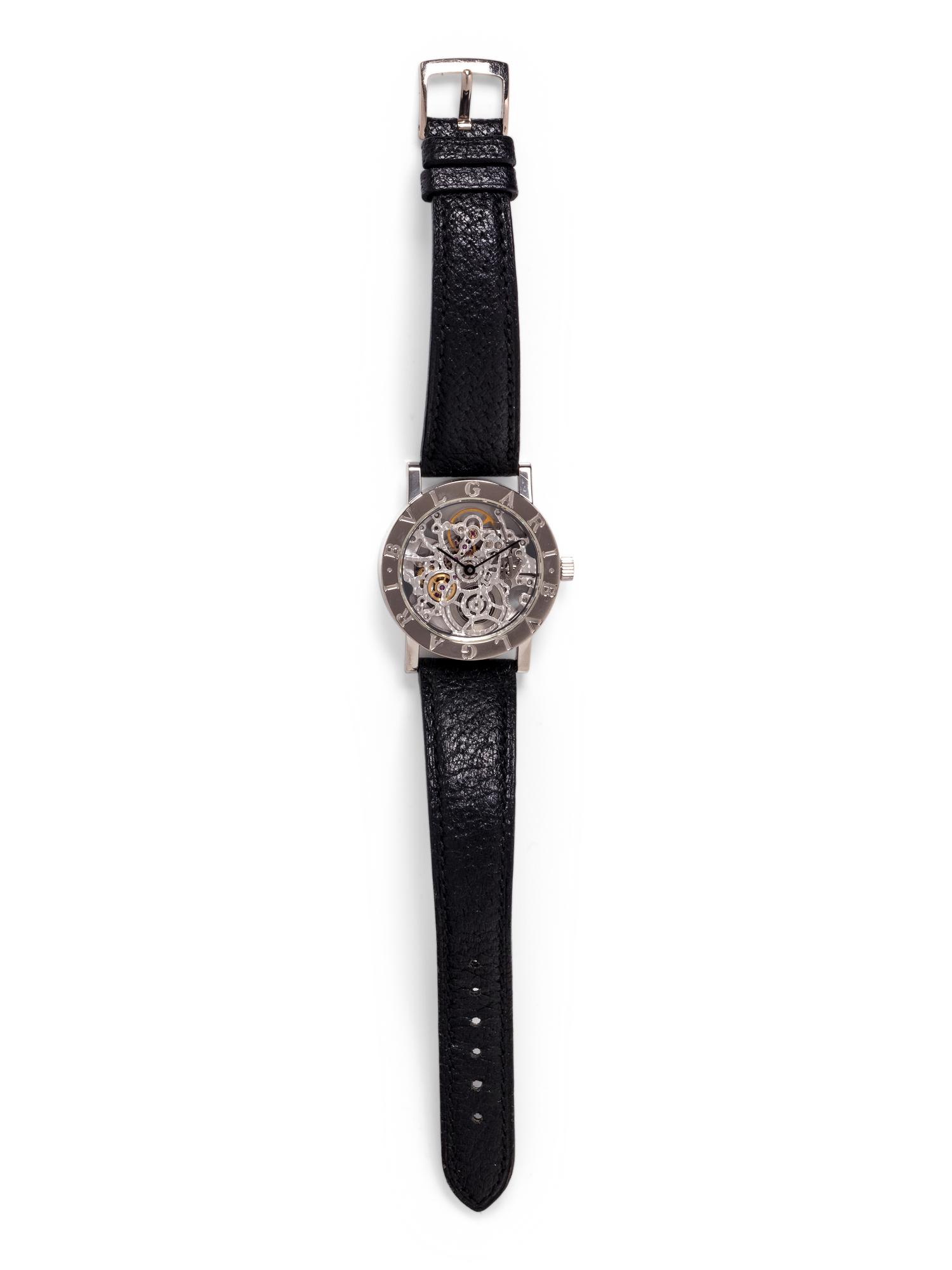 BVLGARI, 18K WHITE GOLD SKELETON WRISTWATCH