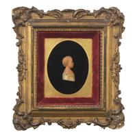 English School, 19th Century — Two Works: Wax Pictures of Children