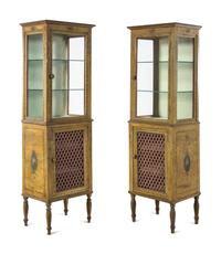 A Pair of Continental Painted Vitrine Cabinets