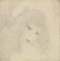 Marie Laurencin (French, 1883-1956) — Petite Tête de Femme aux Cheveux Frisés, 1924