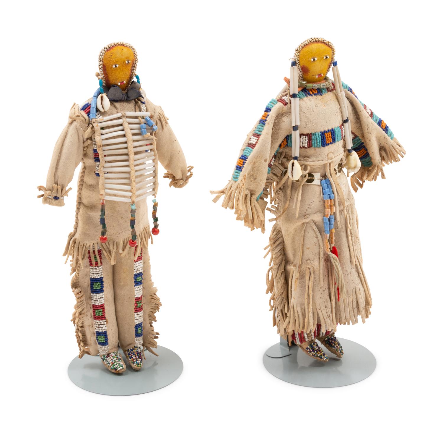 Sioux Beaded Hide Dolls