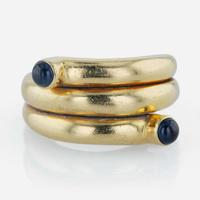 An 18K yellow gold and sapphire ring, Tiffany & Co. Schlumberger, "Double Coil"