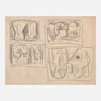 William Baziotes (American, 1912-1963) Glyphic Studies (Set of 4)