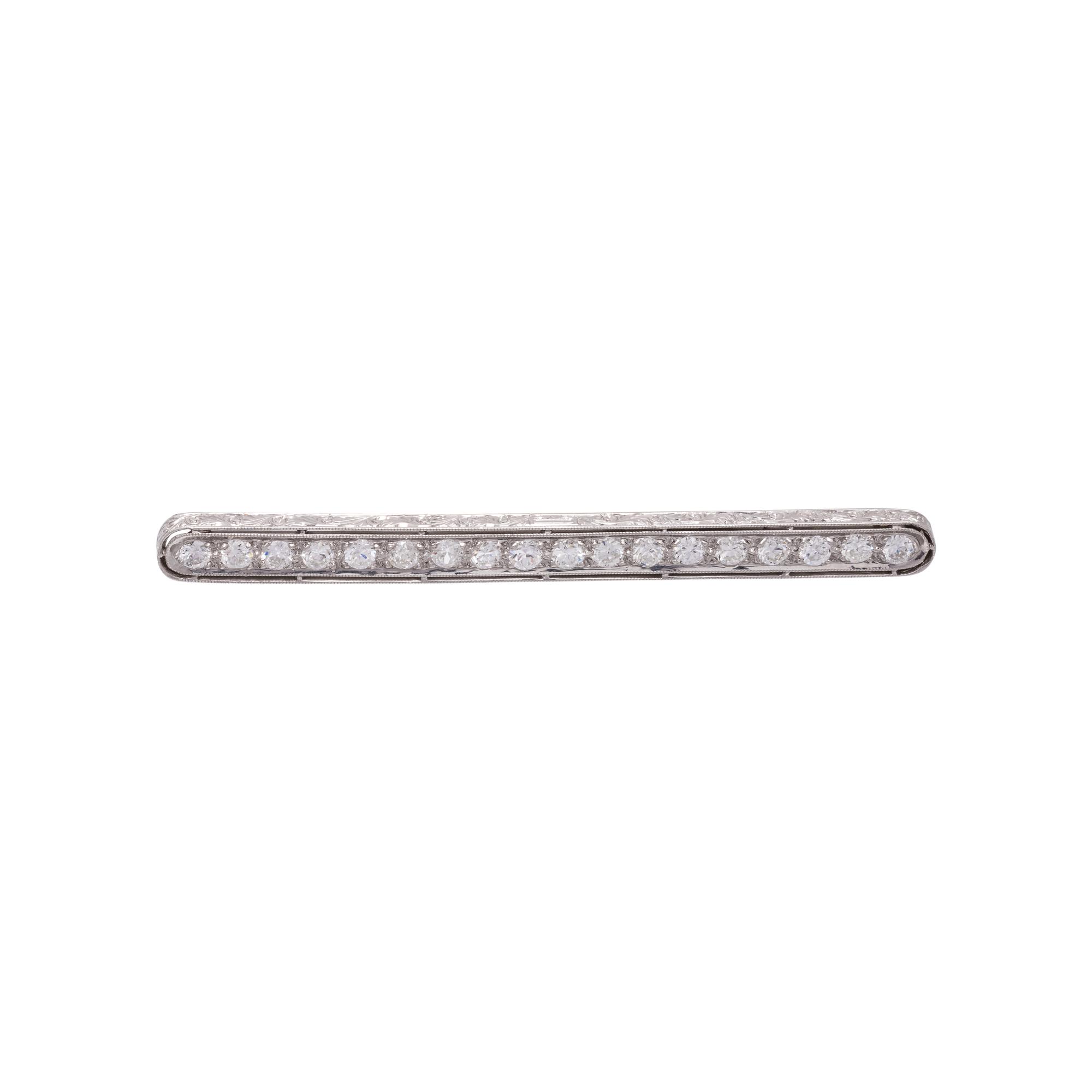 ART DECO, DIAMOND BAR BROOCH