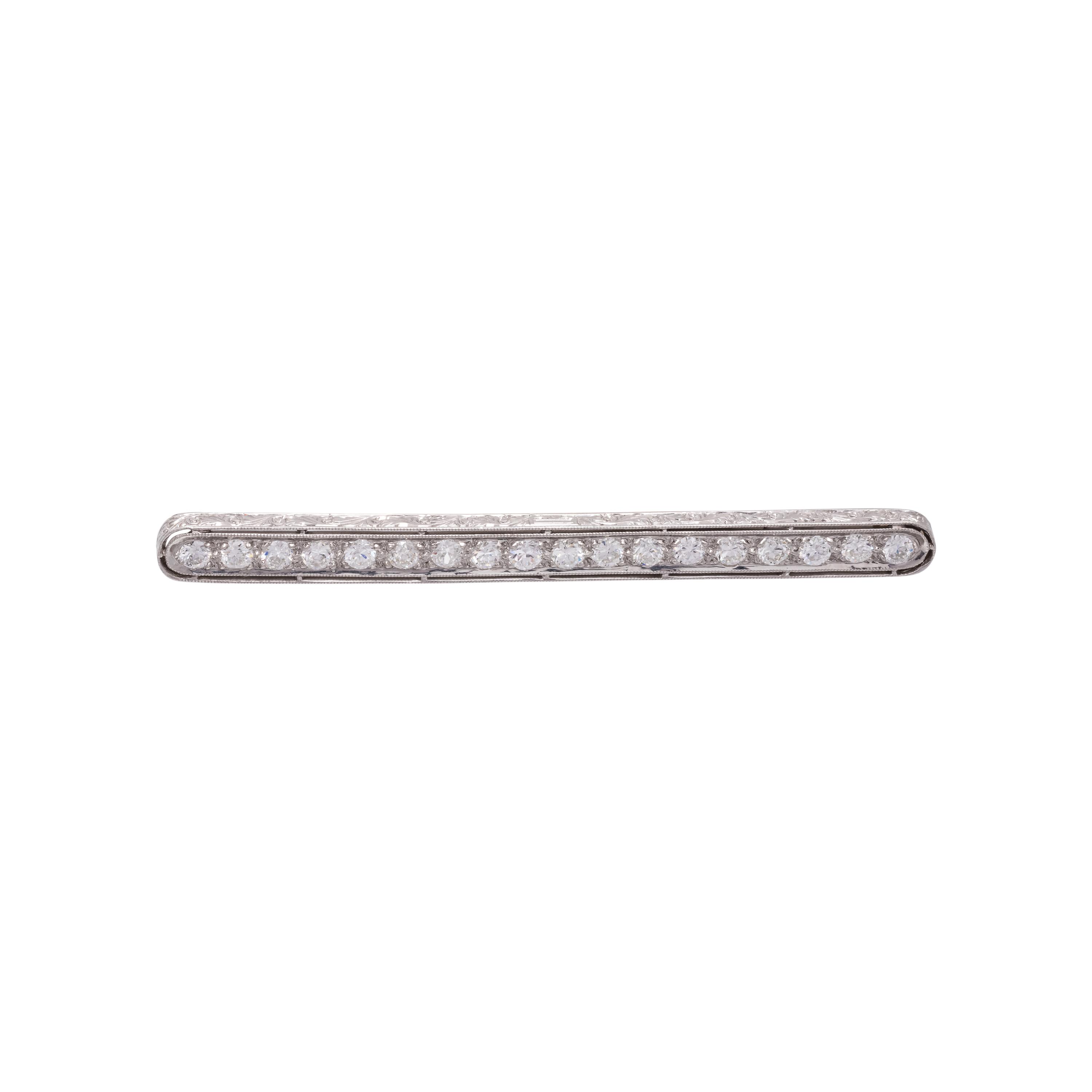 ART DECO, DIAMOND BAR BROOCH