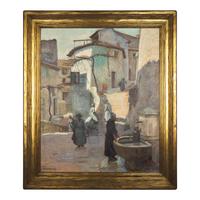 Ernest Martin Hennings (American, 1886-1956) — At the Fountain, Saint-Jeannet, France , c. 1922-23
