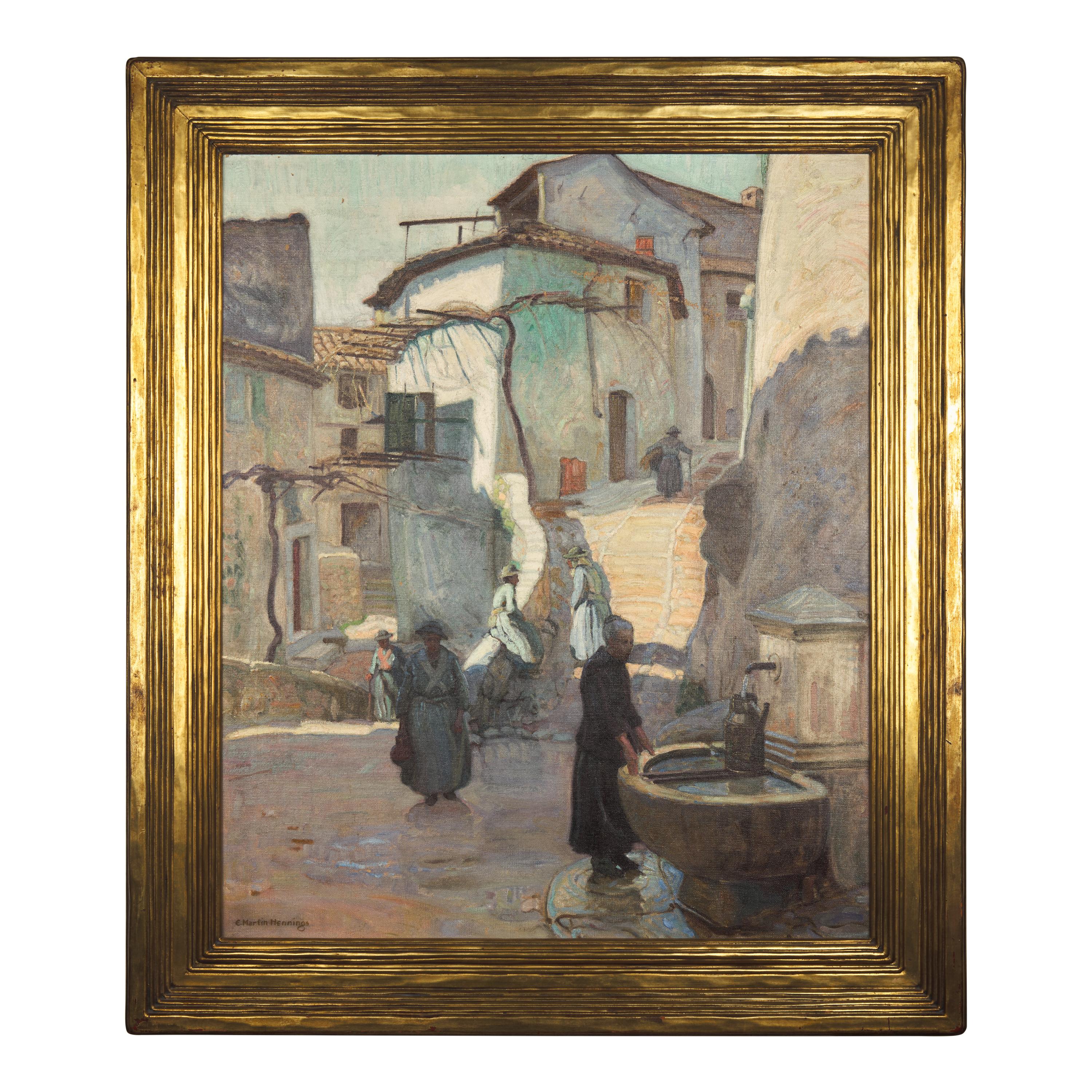 Ernest Martin Hennings (American, 1886-1956) — At the Fountain, Saint-Jeannet, France , c. 1922-23