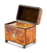 A Regency Tortoise Shell Tea Caddy
