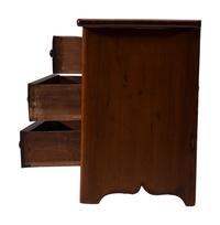 A Miniature Federal Three-Drawer Cherry Chest of Drawers