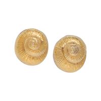 PAUL FLATO, YELLOW GOLD SHELL MOTIF EARCLIPS