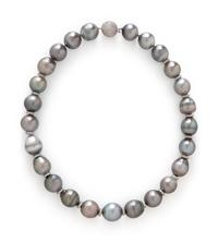 BAROQUE TAHITIAN CULTURED PEARL AND DIAMOND NECKLACE