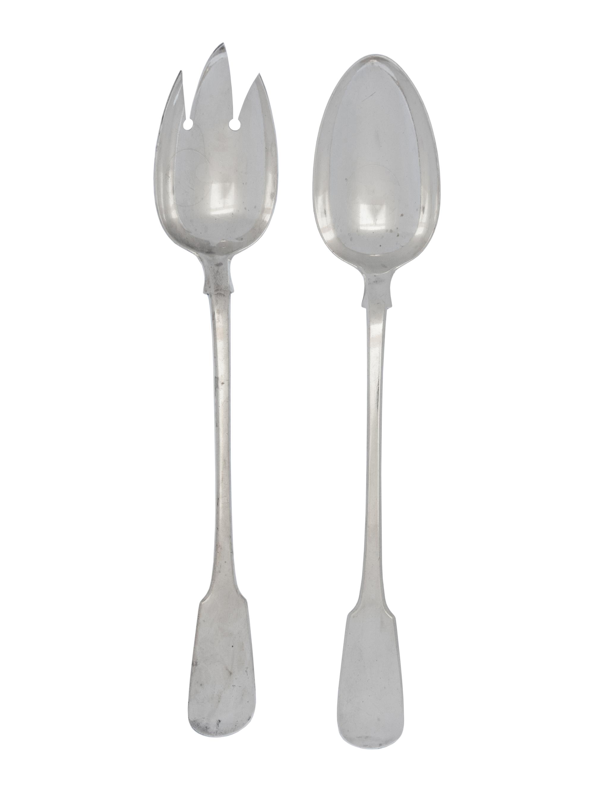 A George IV Silver Stuffing Fork and Spoon