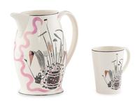 An Eric Ravilious for Wedgwood 'Garden Implements' Pitcher and Mug