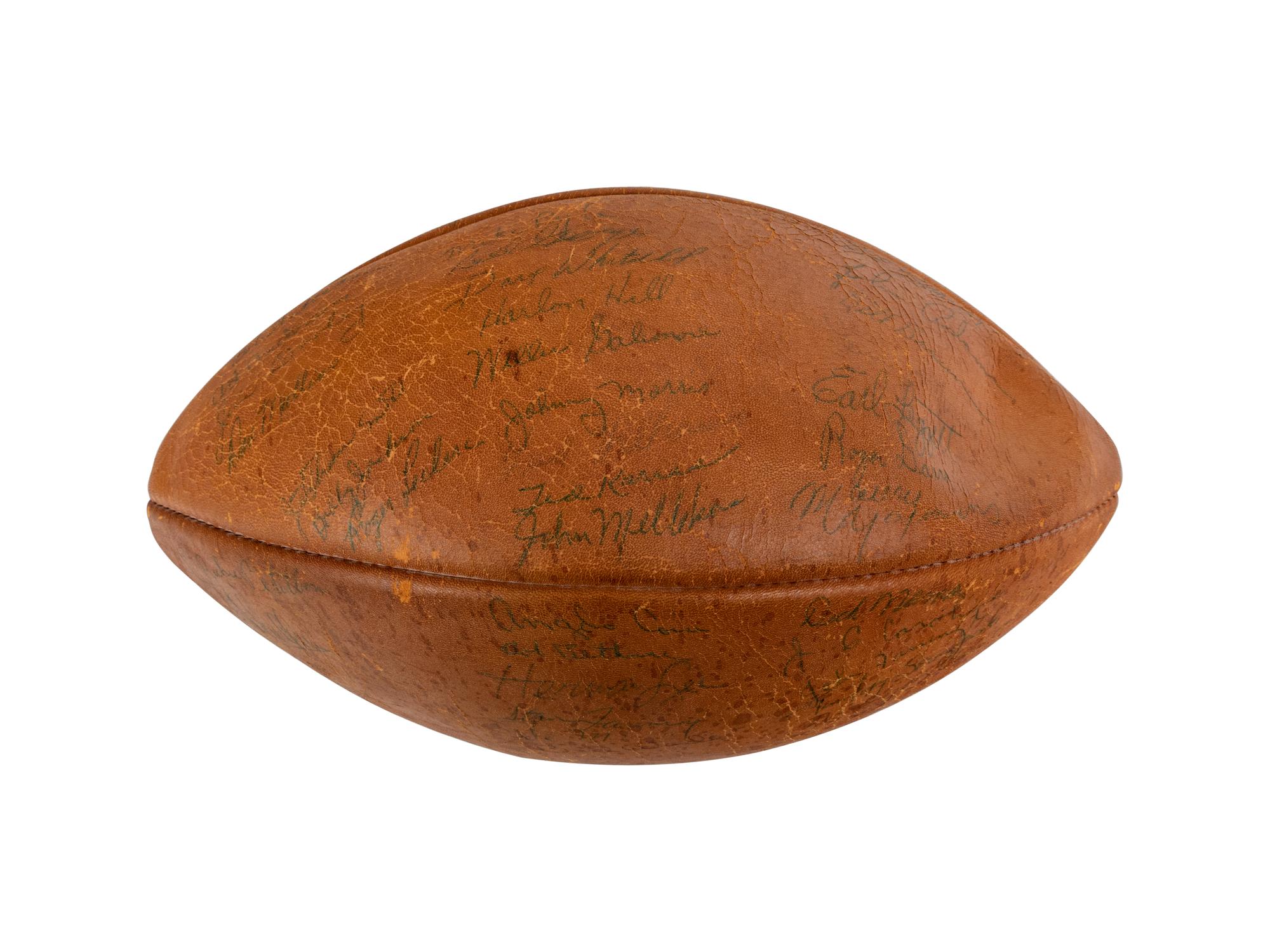 Mike Ditka’s 1961 Chicago Bears Team-Signed Football Formerly Displayed at Mike Ditka's Restaurant
