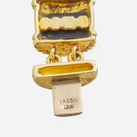 An 18K Yellow Gold, Onyx, and Diamond Bracelet