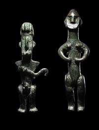 Two Amlash Bronze Figures of a Male and Female