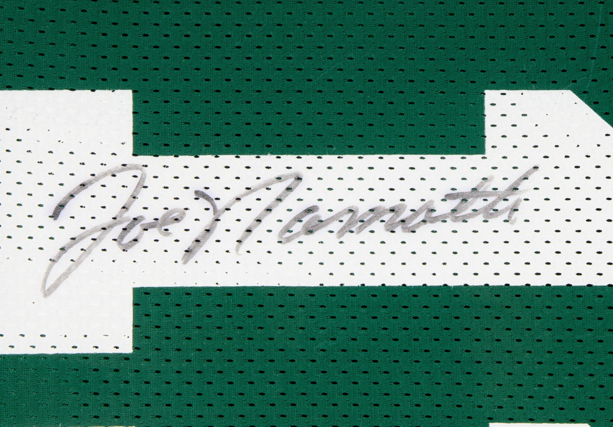 A Joe Namath Signed Autograph New York Jets Jersey Display (Beckett Authentication Services)
