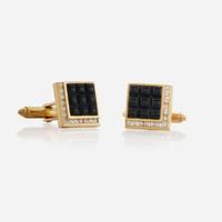 A collection of gold and gem-set gentleman's jewelry